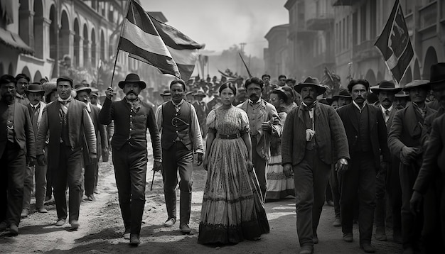 Foto rivoluzione messicana nel 1910 fotografia editoriale in bianco e nero