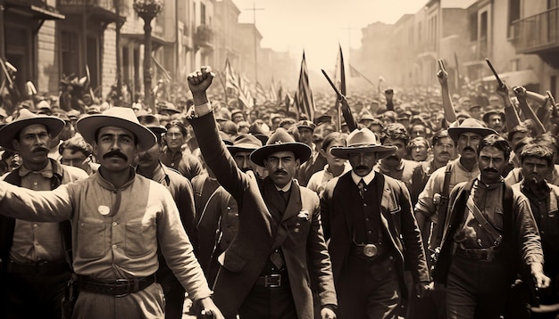 Foto rivoluzione messicana nel 1910 fotografia editoriale in bianco e nero