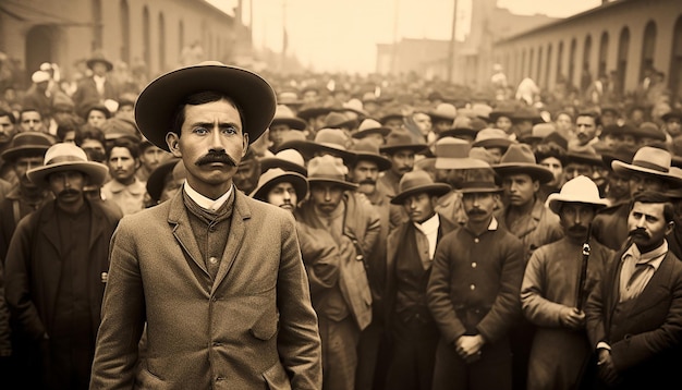 Foto rivoluzione messicana nel 1910 fotografia editoriale in bianco e nero