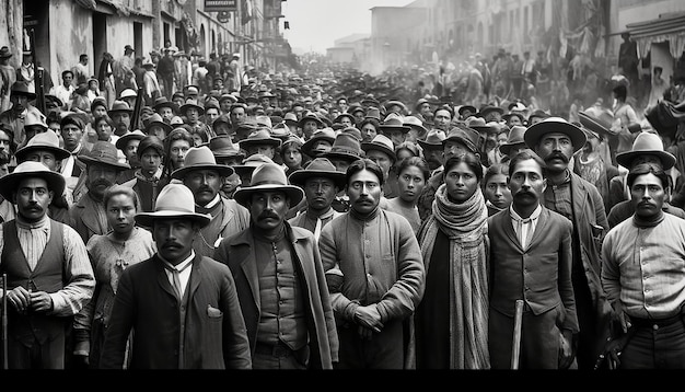 写真 1910 年のメキシコ革命の白黒エディトリアル写真
