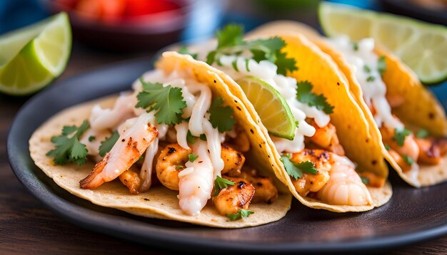 Mexican Seafood Street Tacos on Corn Tortilla