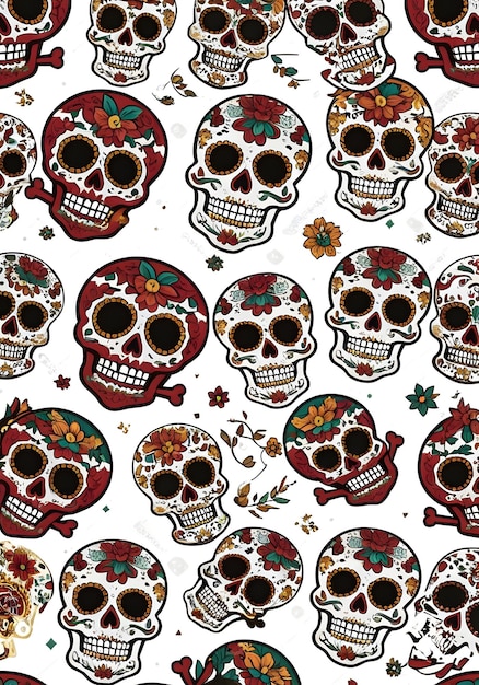 mexican skull white background