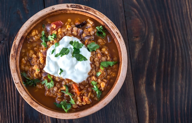 Mexican spicy red lentil stew