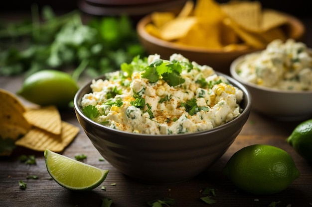 Mexican Street Corn Dip with Cotija Cheese Lime