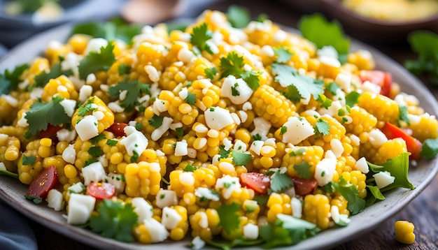 Foto insalata di mais di strada messicana