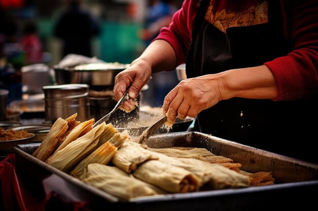 Mexican Street Vendor Tamales