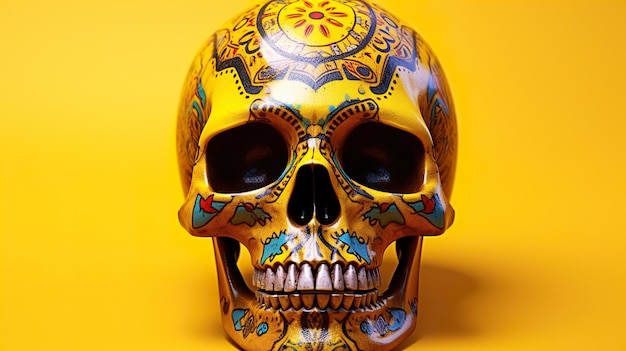 Mexican style day of dead skull illustration