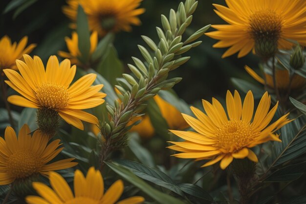 メキシコの紫陽花の雑草 Tithonia diversifolia generative ai