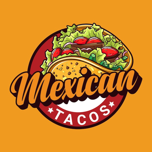 Foto modello vettoriale del logo di un ristorante di taco messicano