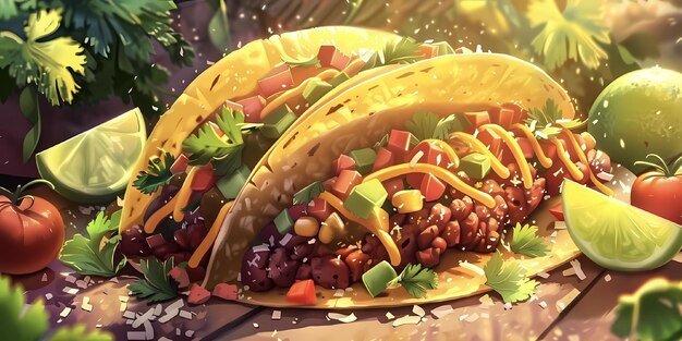 Photo mexican tacos are very tasty