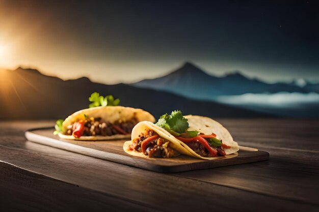 Photo mexican tacos with beef in tomato sauce and