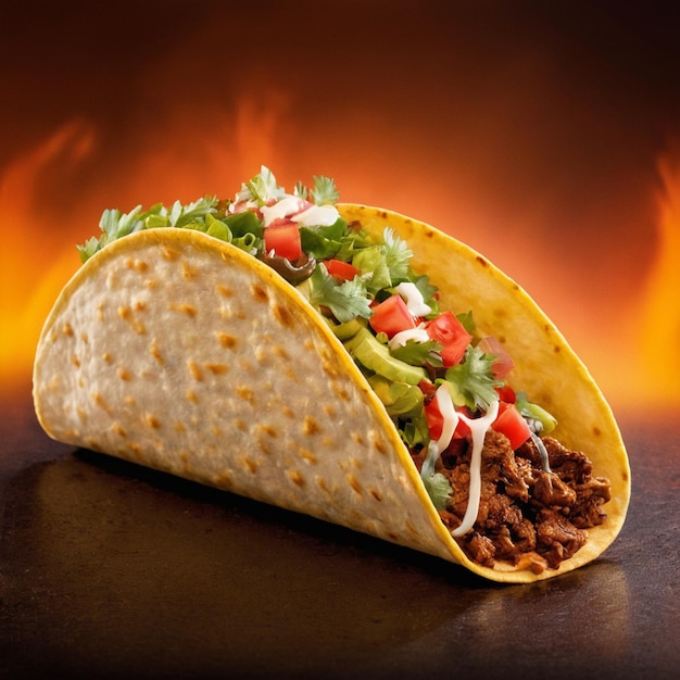mexican tacos with beef in tomato sauce