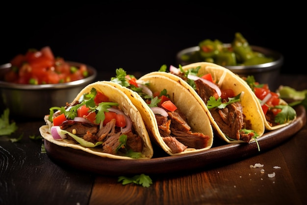 Mexican tacos with beef in tomato