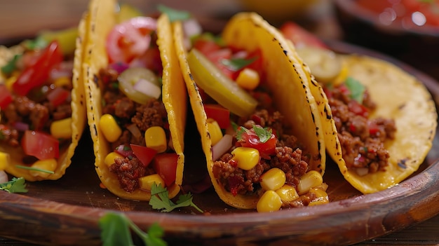 Mexican tacos with beef