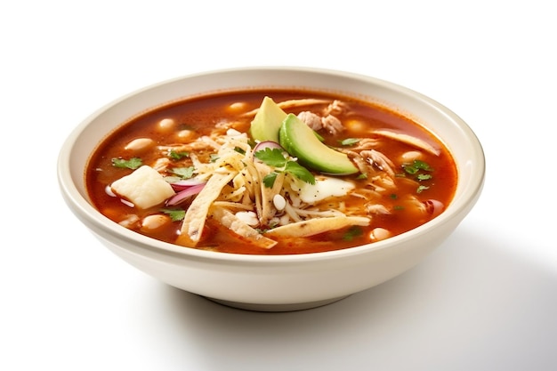 Mexican traditional pozole Created with Generative AI technology