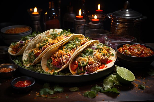 mexican traditional tacos dish