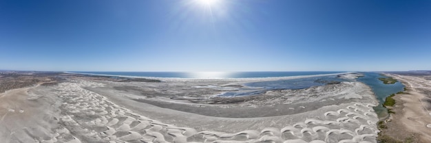 Mexico baja california sur sand dunes aerial pacific ocean beach aerial landscape