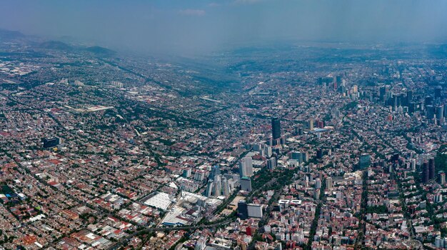 メキシコシティ空撮都市景観パノラマ