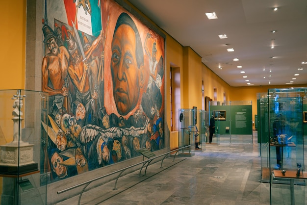 Mexico City FEB 2023 Interior view of the historical castle Chapultepec Castle