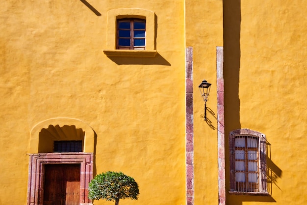 Mexico colorful buildings and streets of san miguel de allende\
in historic city center