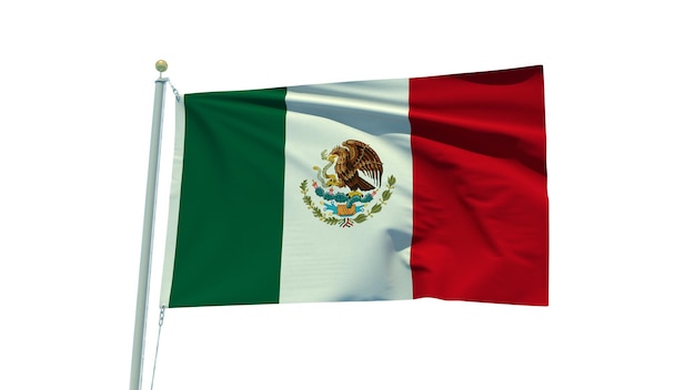 Photo mexico flag on a white background