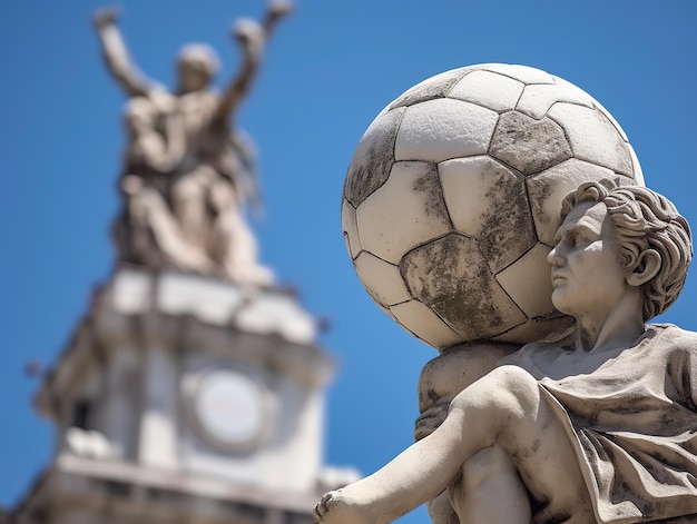 Mexico football ball Mexico statue world cup ai generated