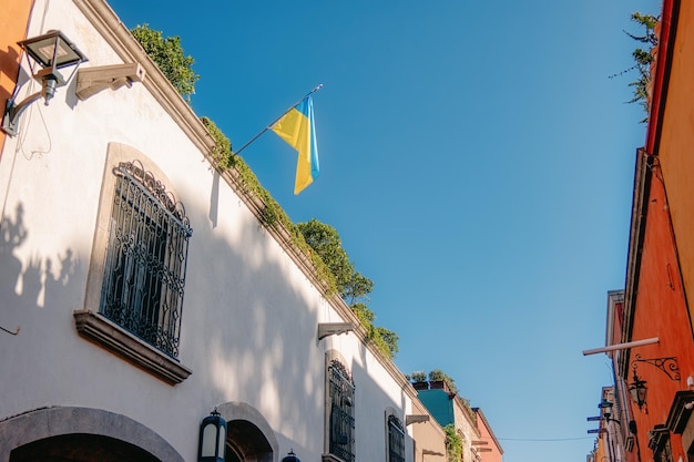 Mexico huis met Oekraïense vlag