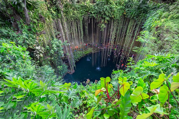 Mexico Ik Kil Cenote at the northern center of the Yucatan Peninsula close to Cancun and Merida