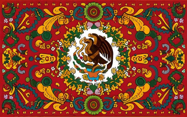 Foto logo del messico colorando la bandiera messicana