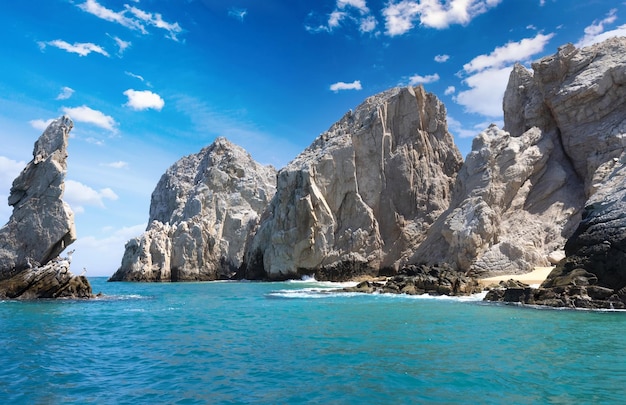 Mexico Los Cabos boat tours to tourist destination Arch of Cabo San Lucas El Arco and beaches