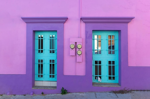 Mexico mazatlan colorful old city streets in historic city\
center near malecon promenade and beaches