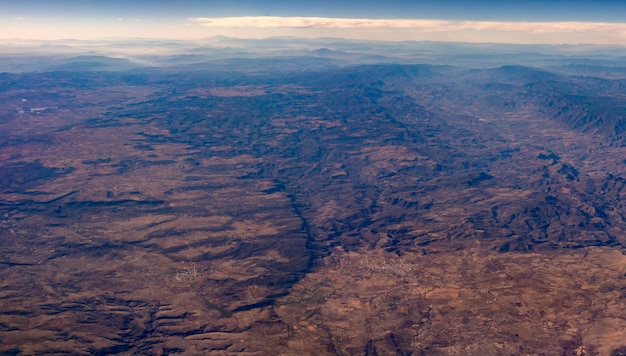 メキシコの山々の空撮