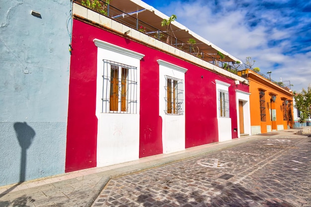 Mexico Oaxaca-stad Schilderachtige oude stadsstraten en kleurrijke koloniale gebouwen in het historische stadscentrum