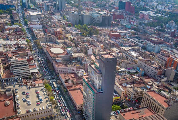Foto mexico panoramisch uitzicht op de skyline van het historische centrum van mexico-stad vanaf de toren torre latinoamericana