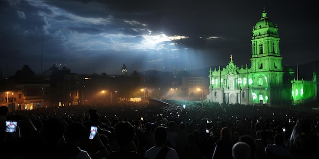 Mexico Peoples celebrate Independence day at night