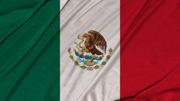 멕시코 현실적인 3d 질감된 흔들며 깃발
