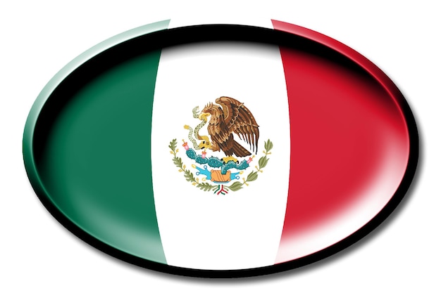 Mexico ronde landvlag op witte achtergrond