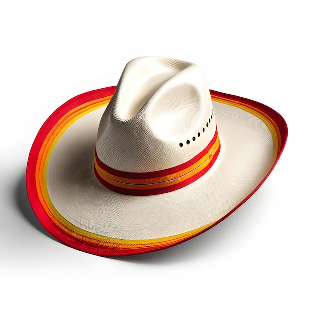 Foto sombrero messicano su sfondo bianco