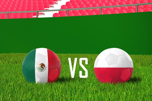 Mexico versus Polen in stadion