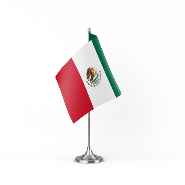 Mexico vlag voorzijde op witte achtergrond