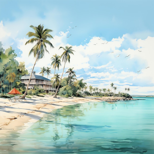 Miami Beach watercolor