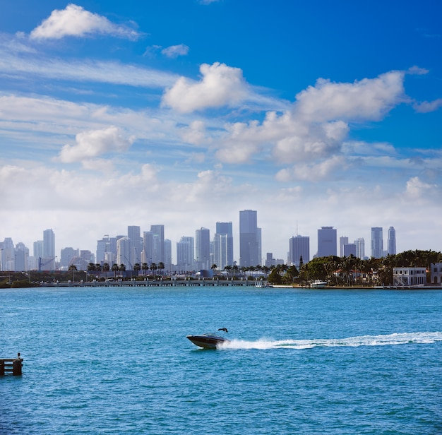 Miami downtown foggy skyline Miami Beach