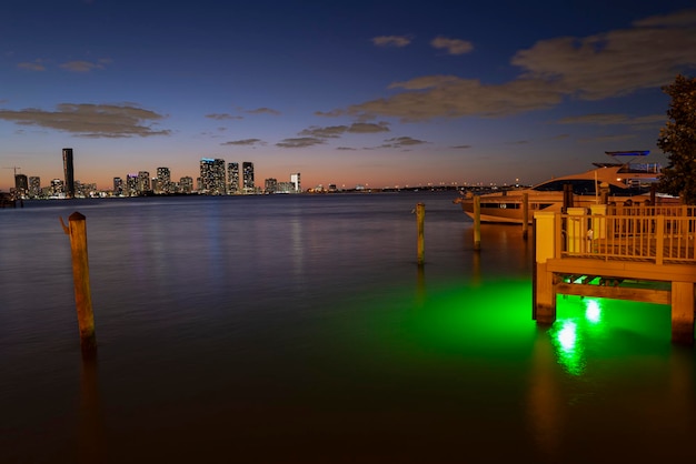 Miami florida usa skyline on biscayne bay