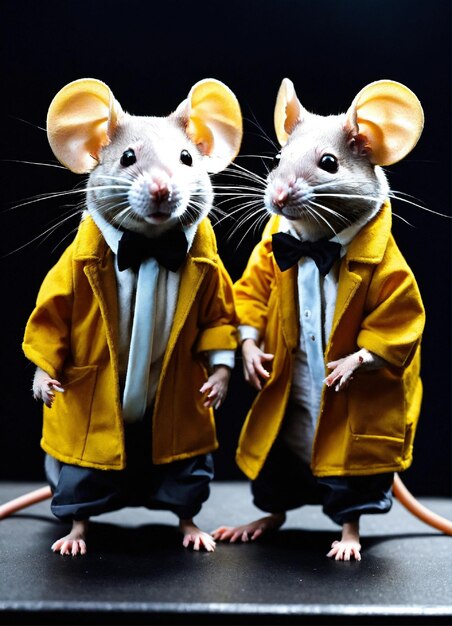 Mice dressed as back to the future movie