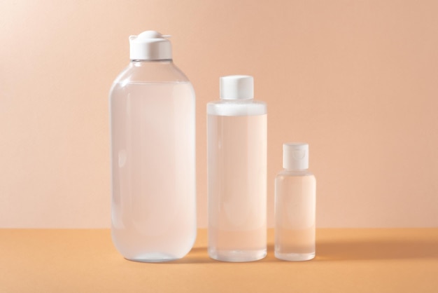 Micellar water set facial tonic closeup