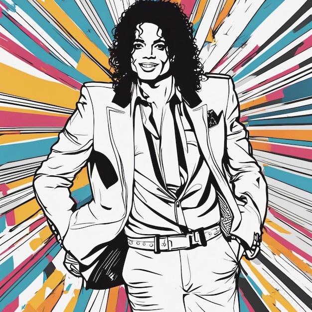 Photo michael jackson colorful illustration