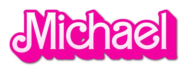 Photo michael sign in text effect photo with a white background