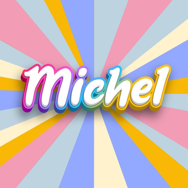 Michel Cute Text Effect Photo Typography with Background