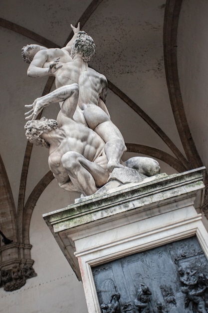 Photo michelangelo statue in florence in piazza della signoria