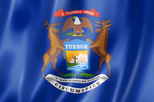 Michigan flag, USA